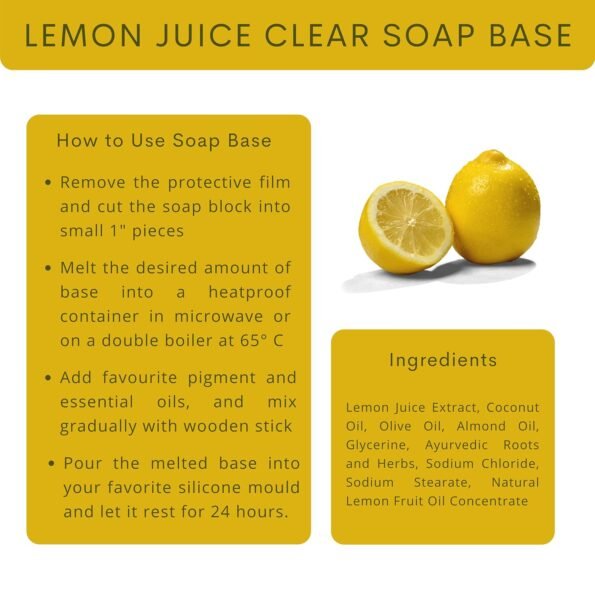 Natural Lemon Juice Concentrate Ultra Premium Melt and Pour Soap Base